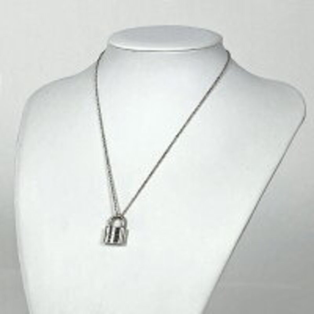 Tiffany Co Padlock Necklace Logo Pendant Sterling Silver - Picture 4 of 4